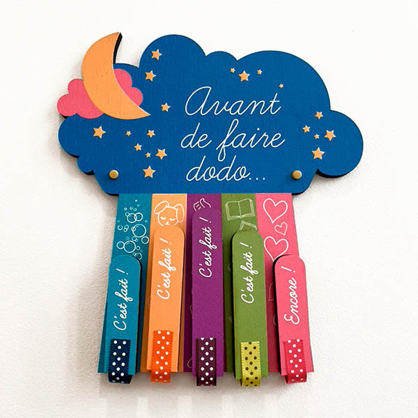 Routine « A faire avant d'aller se coucher », applique décorative