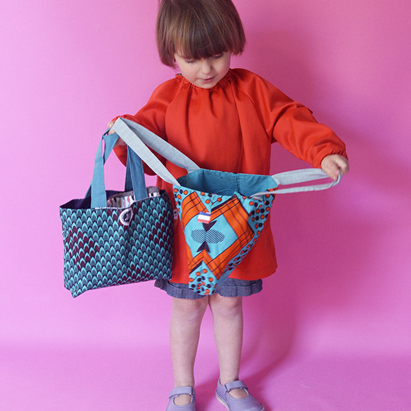 Tote bag enfant, plusieurs couleurs de wax