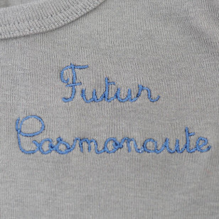 T-shirt jersey taupe made in France, à personnaliser !