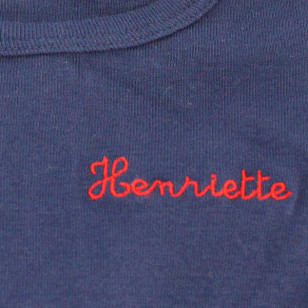 T-shirt jersey bleu marine tricoté en France, à personnaliser !