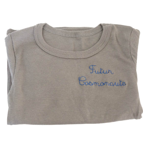 T-shirt jersey taupe made in France, à personnaliser !