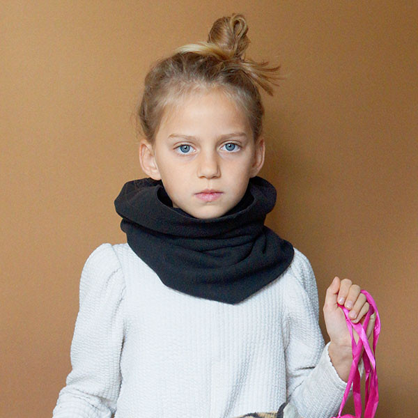 Tour du cou ou snood enfant - réversible - polaire et jersey