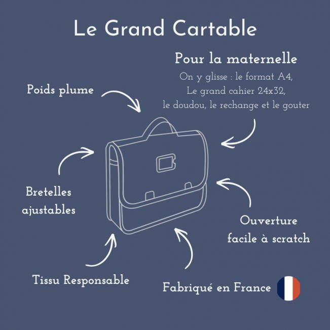 Cartable tartan pas tarte pour le grand cahier