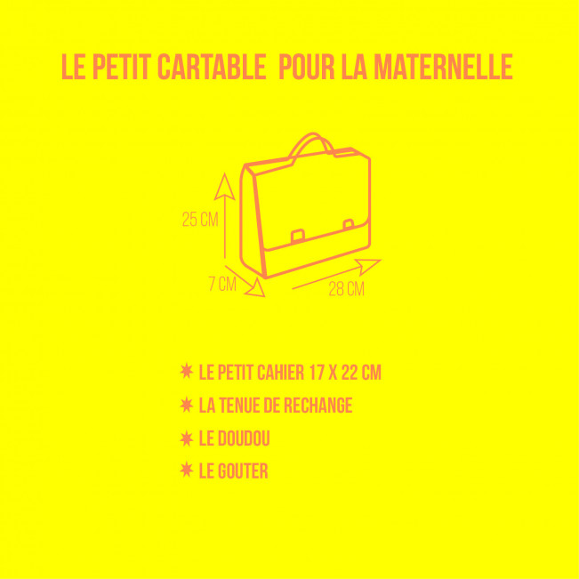 Cartable enfant de maternelle, petit format (fin)