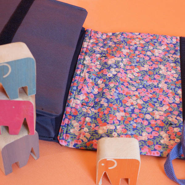 Petit cartable liberty & gris souris