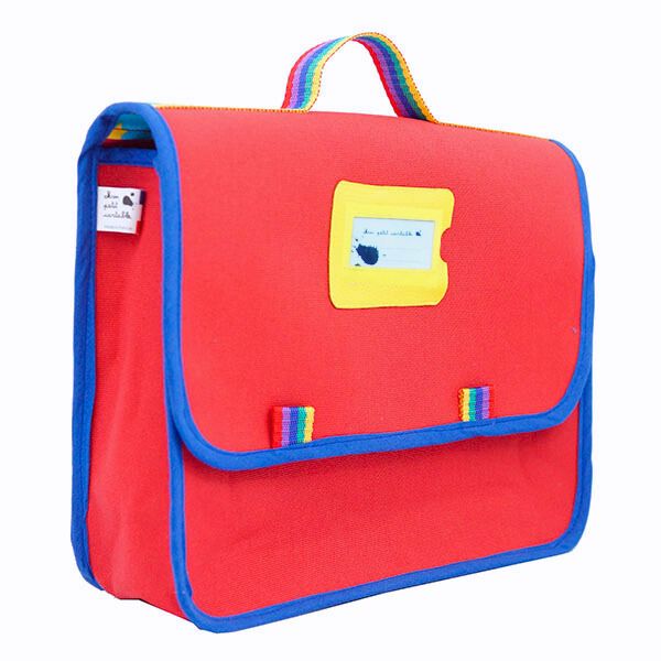 Cartable recyclé rouge pour grand cahier
