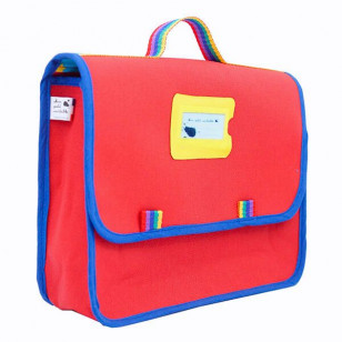 Cartable recyclé rouge pour grand cahier