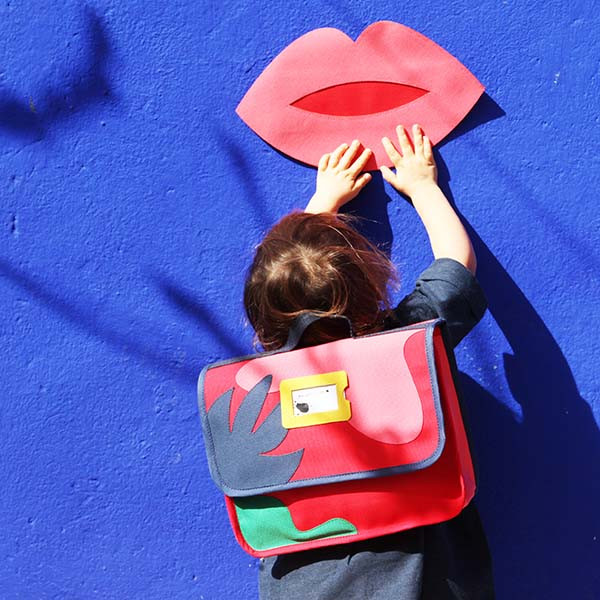 Cartable créateur, Collection « arty & organic » rouge