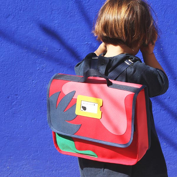 Cartable créateur, Collection « arty & organic » rouge