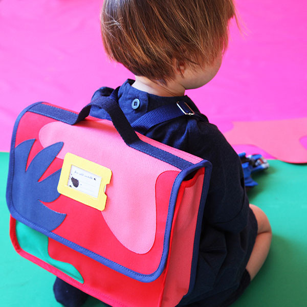 Cartable créateur, Collection « arty & organic » rouge