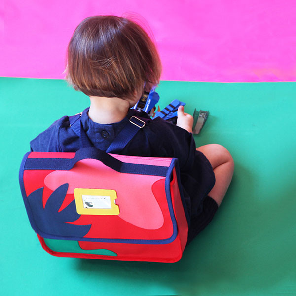 Cartable créateur, Collection « arty & organic » rouge