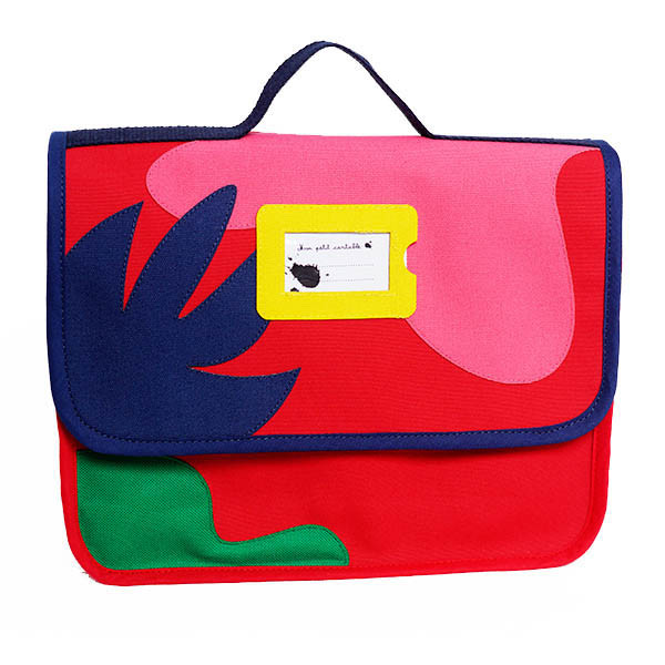 Cartable créateur, Collection « arty & organic » rouge