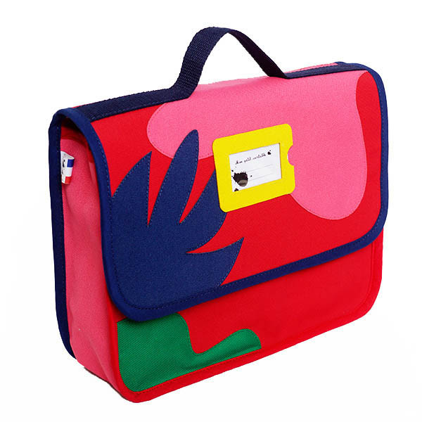 Cartable créateur, Collection « arty & organic » rouge