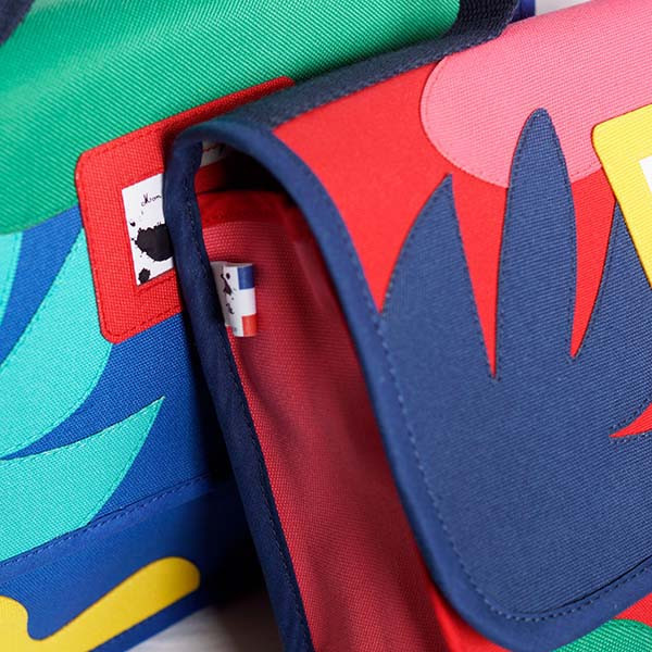 Cartable créateur, Collection « arty & organic » rouge