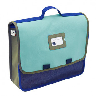 Grand cartable maternelle, turquoise, kaki & marine