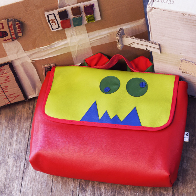 Sac cartable maternelle  grand cahier, monstre gentil