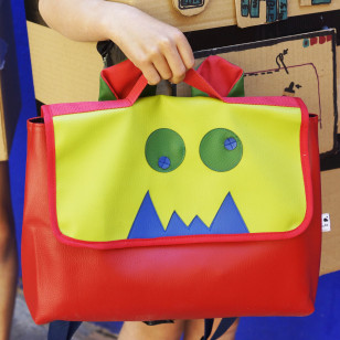 Sac cartable maternelle  grand cahier, monstre gentil