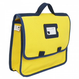 Cartable jaune - Collection Super Corbu, toile recyclée