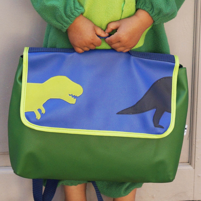 Sac cartable maternelle grand cahier, dino rigolo