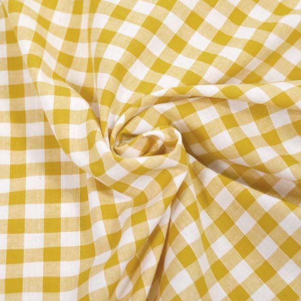 Serviette élastiquée vichy jaune