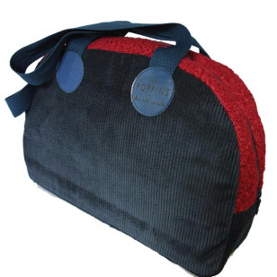 Le POPPINS velours bleu & bouclette pourpre - Nouveau !