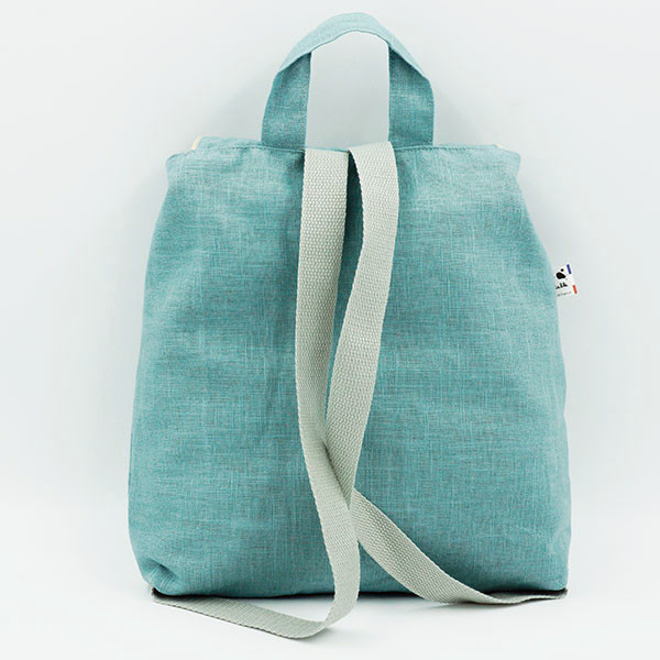 Sac à dos enfant, lin vert d'eau