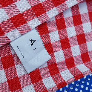 Housse serviette/petit sac gouter, vichy rouge