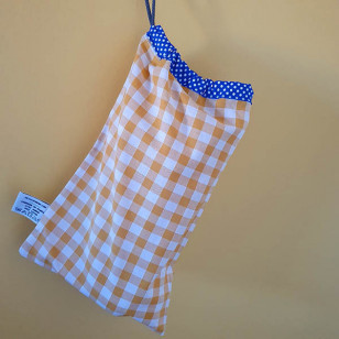 Housse serviette/petit sac gouter, vichy jaune