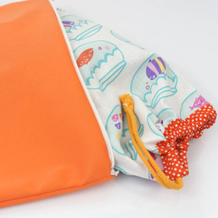 Housse serviette/petit sac gouter, poissons