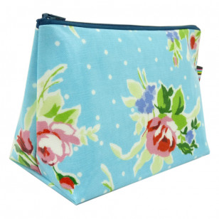 Grosse trousse enduite fleur bleues